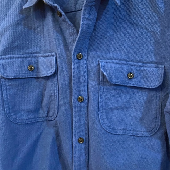 Everlane Deep Blue Heavyweight Flannel Shirt - Picture 2 of 4